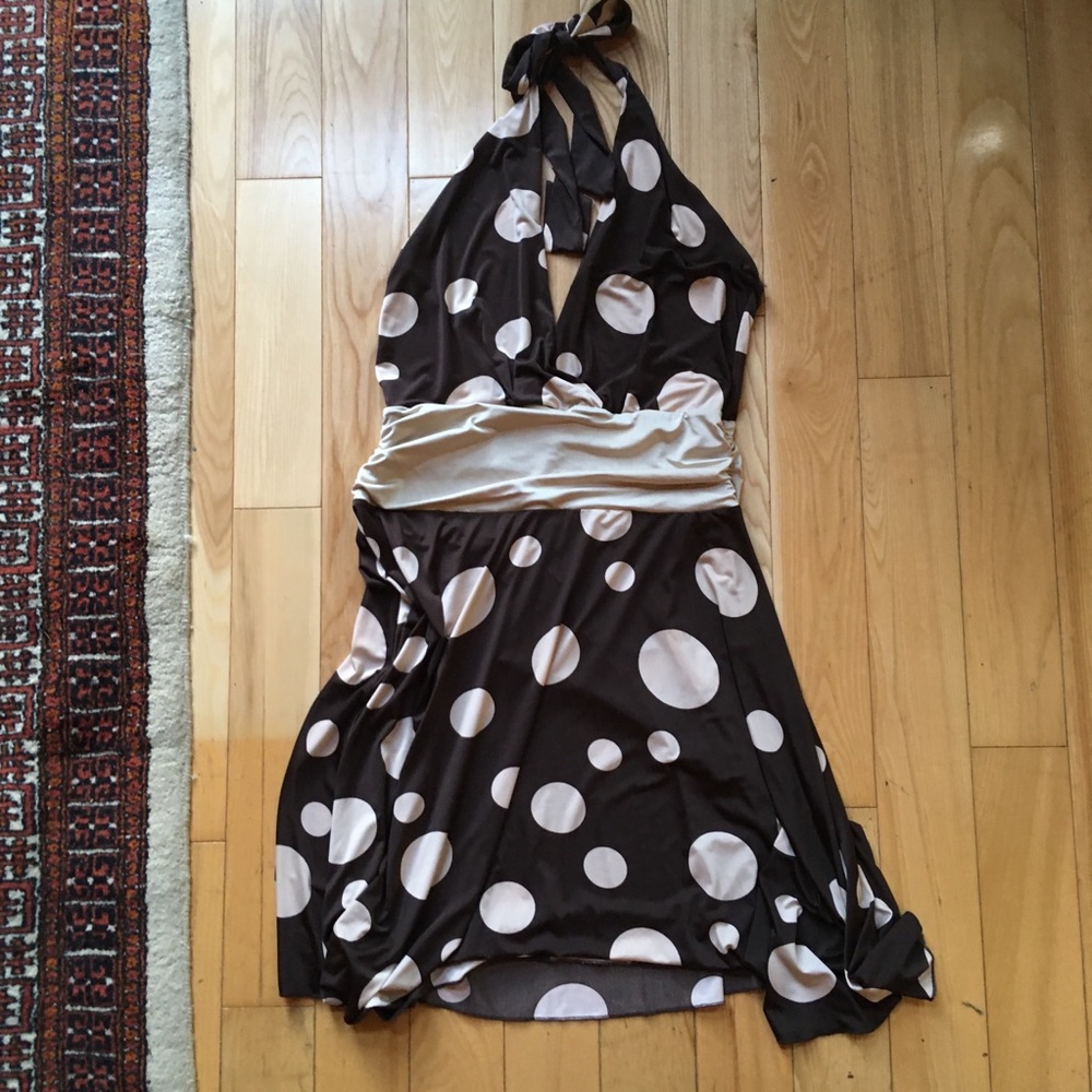 Brown Polka Dotted Dress